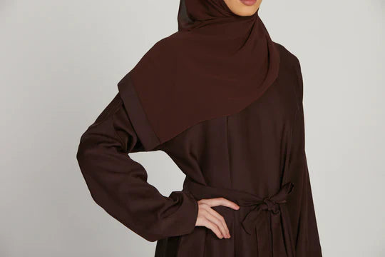 Buy Abayas Brown Simple Long Abaya