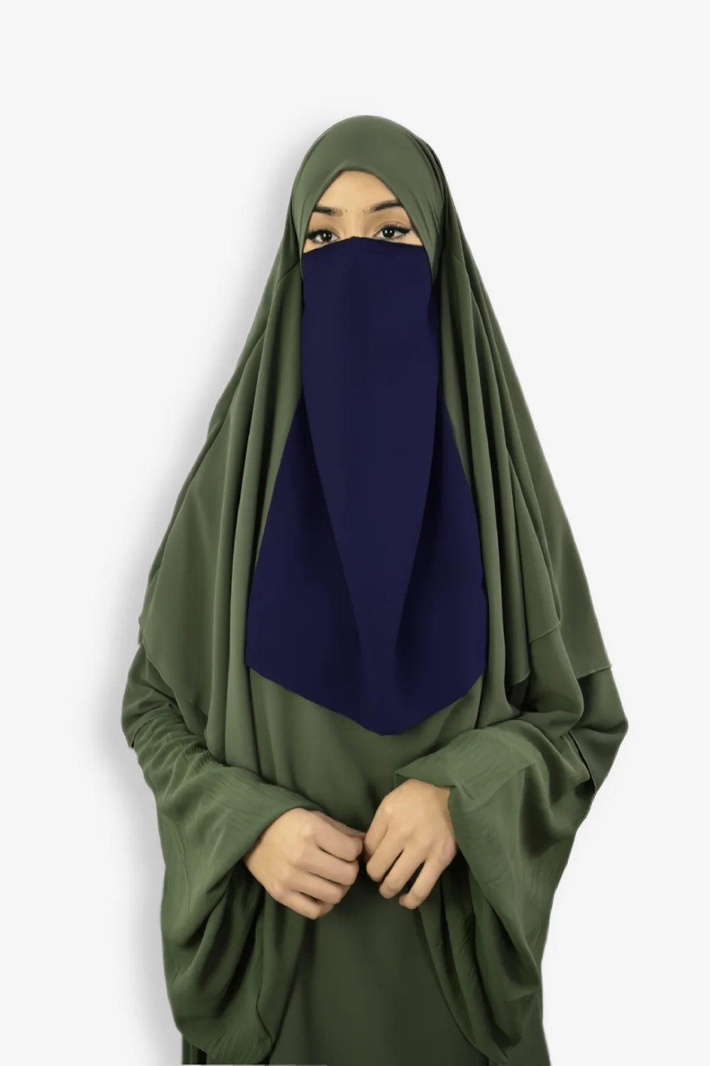 Buy Navy Blue Niqab Half Premium Chiffon
