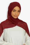 Red Georgette Hijab
