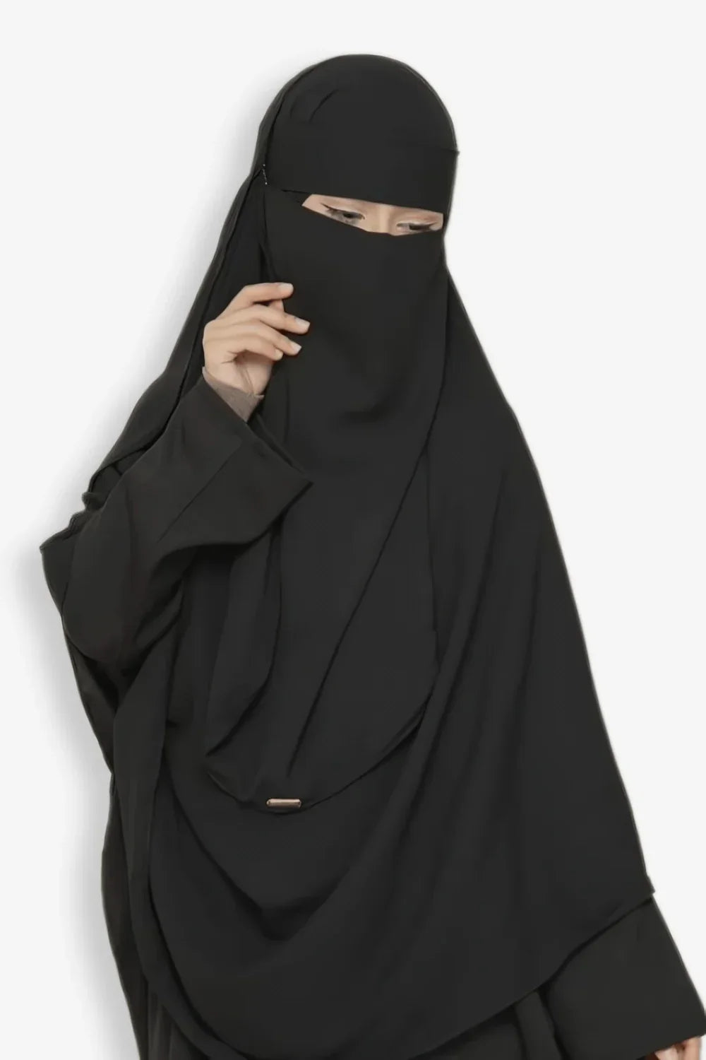 Buy One Layer Niqab Stylish Medina Black