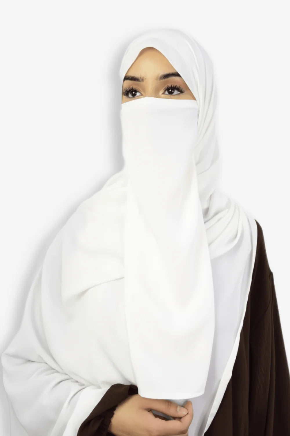 Buy White Niqab Half Medina