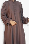 Buy Abaya Button Front With Digestible Elastic Cuffs