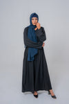 Front view of The Basic Simple Black Abaya showing modest and elegant style for women