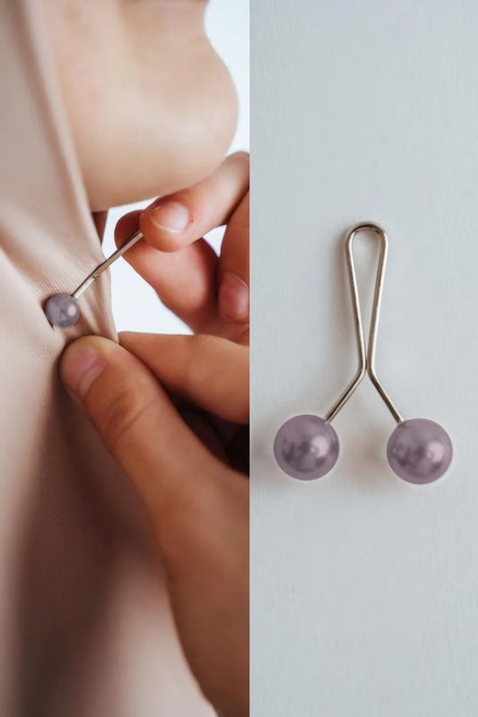Elegant Turkish Hijab Pins – Pack of 6, premium hijab accessories designed for secure and stylish hijab styling, available at Abaya for Women.