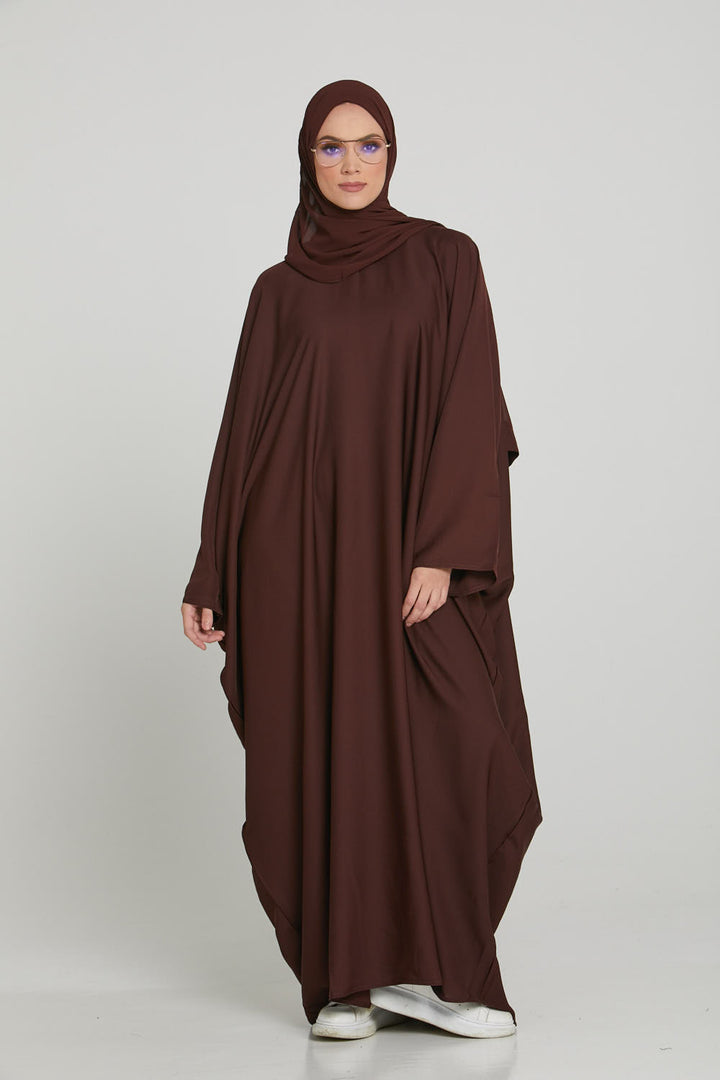 Buy Dark Brown Kaftan Abaya Butterfly Style Online – Abaya For Women