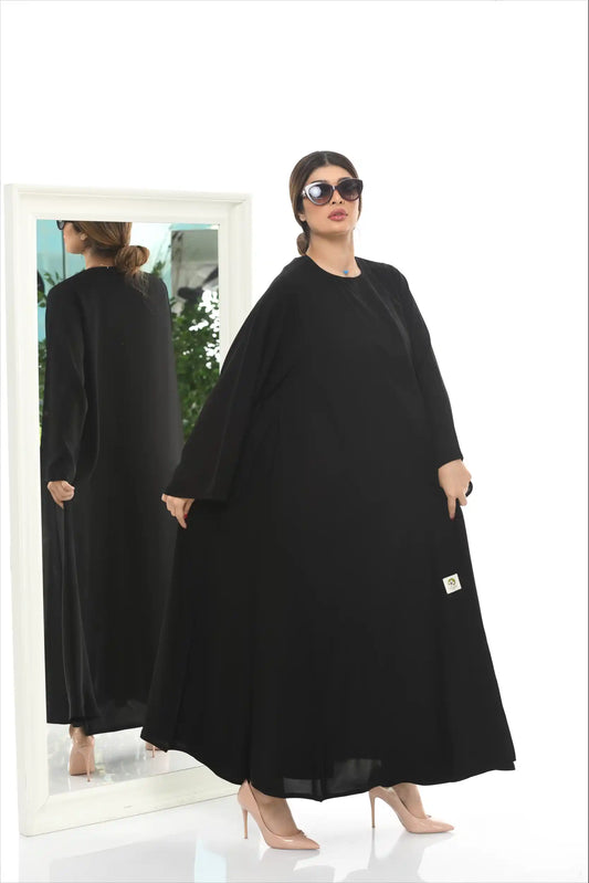 Front view of Arabic Style Plain Abaya in premium Nida fabric, perfect for modest daily wear and casual occasions.