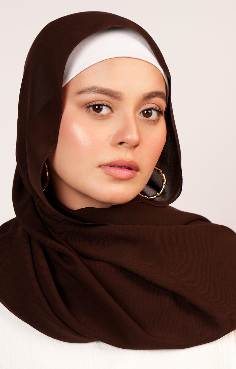 Buy Now Leena Chiffon Hijab - Dark Brown