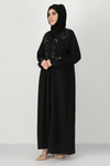 Hand Embroidered Abaya in Black