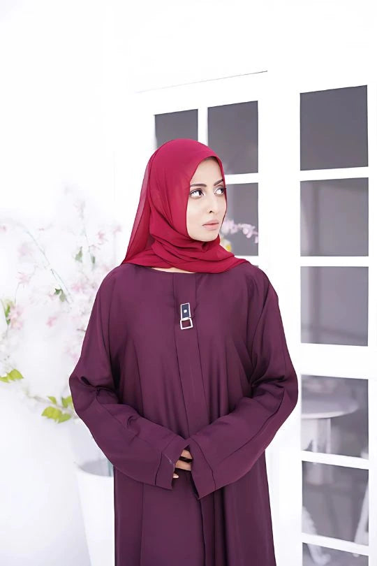 Buy Now Premium Plain Abaya – Old Mauve