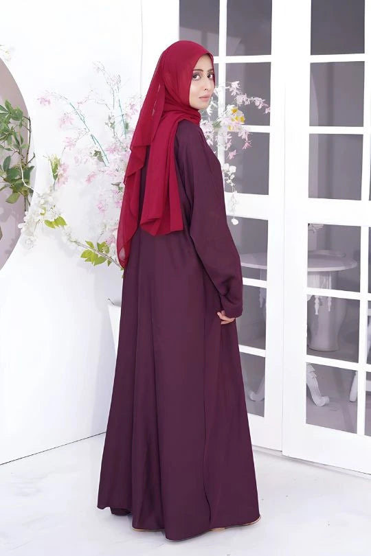 Buy Now Premium Plain Abaya – Old Mauve