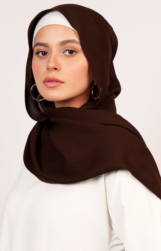Buy Now Leena Chiffon Hijab - Dark Brown