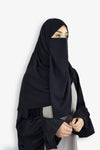 Buy Black Half Niqab Medina – Premium Islamic Face Veil Front View for Women