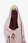 Buy Half Niqab in Premium Chiffon Burgundy – Modest Wear Face Veil Front View