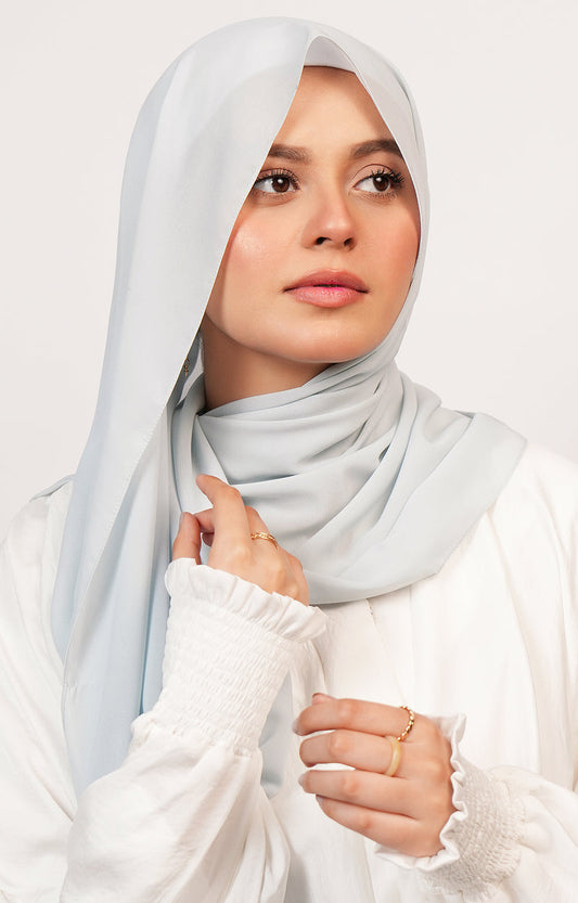 Close-up of Leena Chiffon Hijab showing premium chiffon texture and graceful fall
