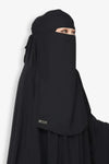 One Layer Black Medina Niqab – Lightweight Stylish Half Face Veil for Modest Women
