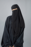 Double Layer Black Niqab – Extra Coverage and Breathable Face Veil for Women