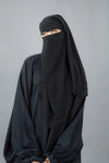 Double Layer Black Niqab – Extra Coverage and Breathable Face Veil for Women