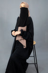 Half Layer Black Niqab – Lightweight and Breathable Medina Face Veil for Women
