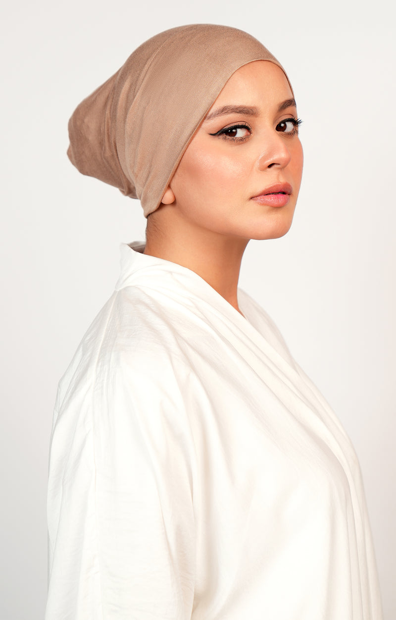 Mink Underscarf Hijab Inner Cap Side View – Essential Abaya and Hijab Accessory