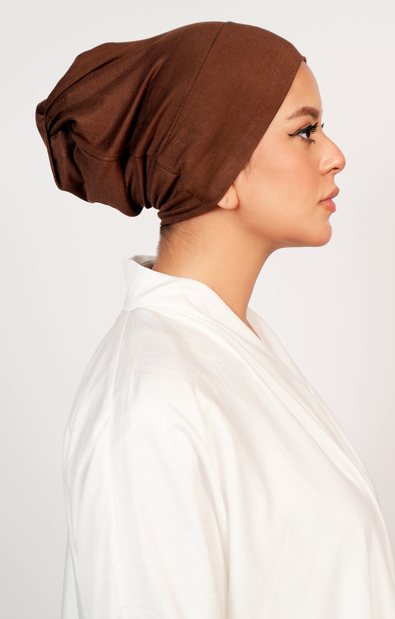 Premium Sienna Underscarf Side View – Breathable Hijab Inner Cap for Women