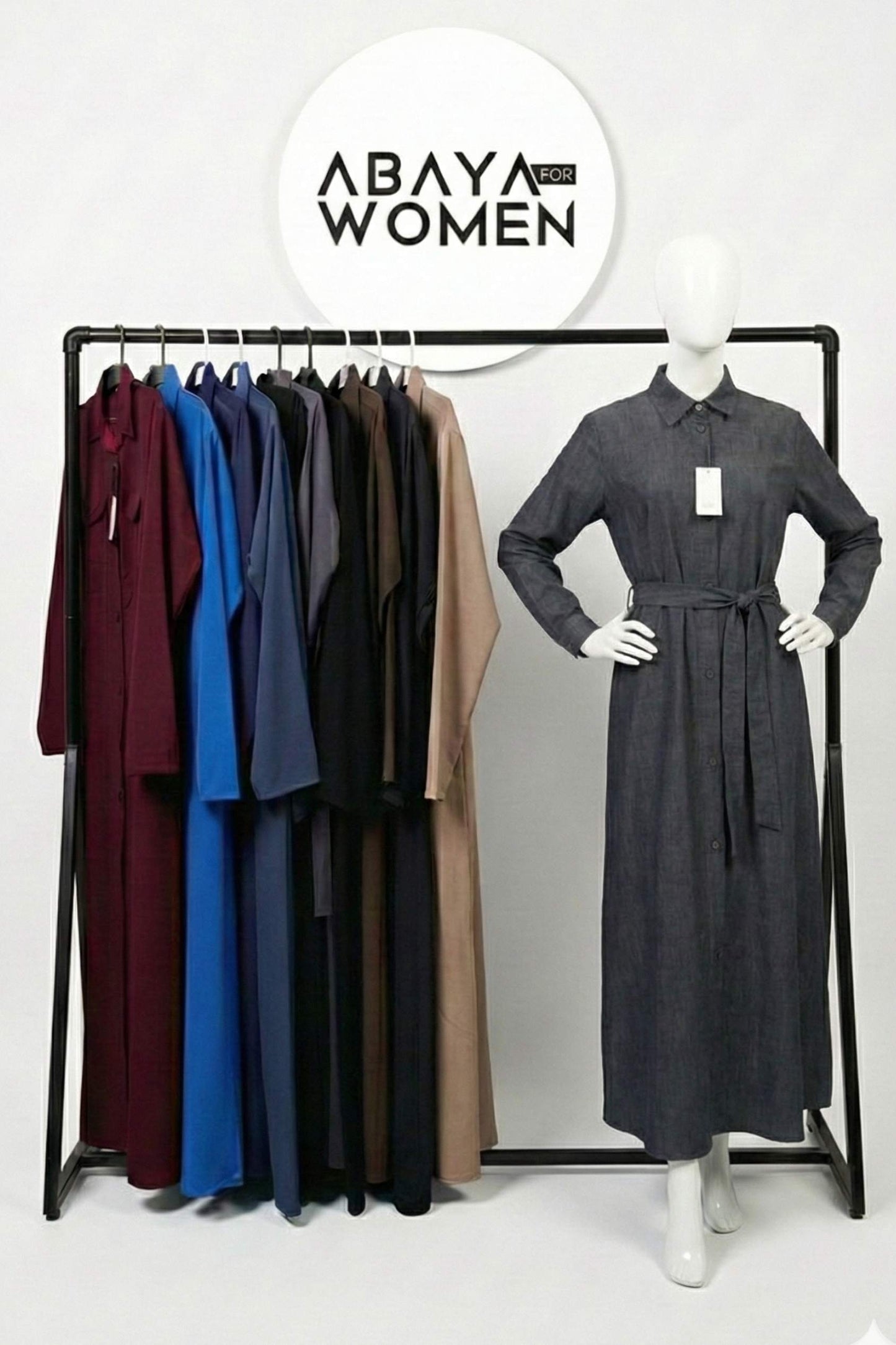 Denim Jeans Abaya Blue and Muilti colors Front Open
