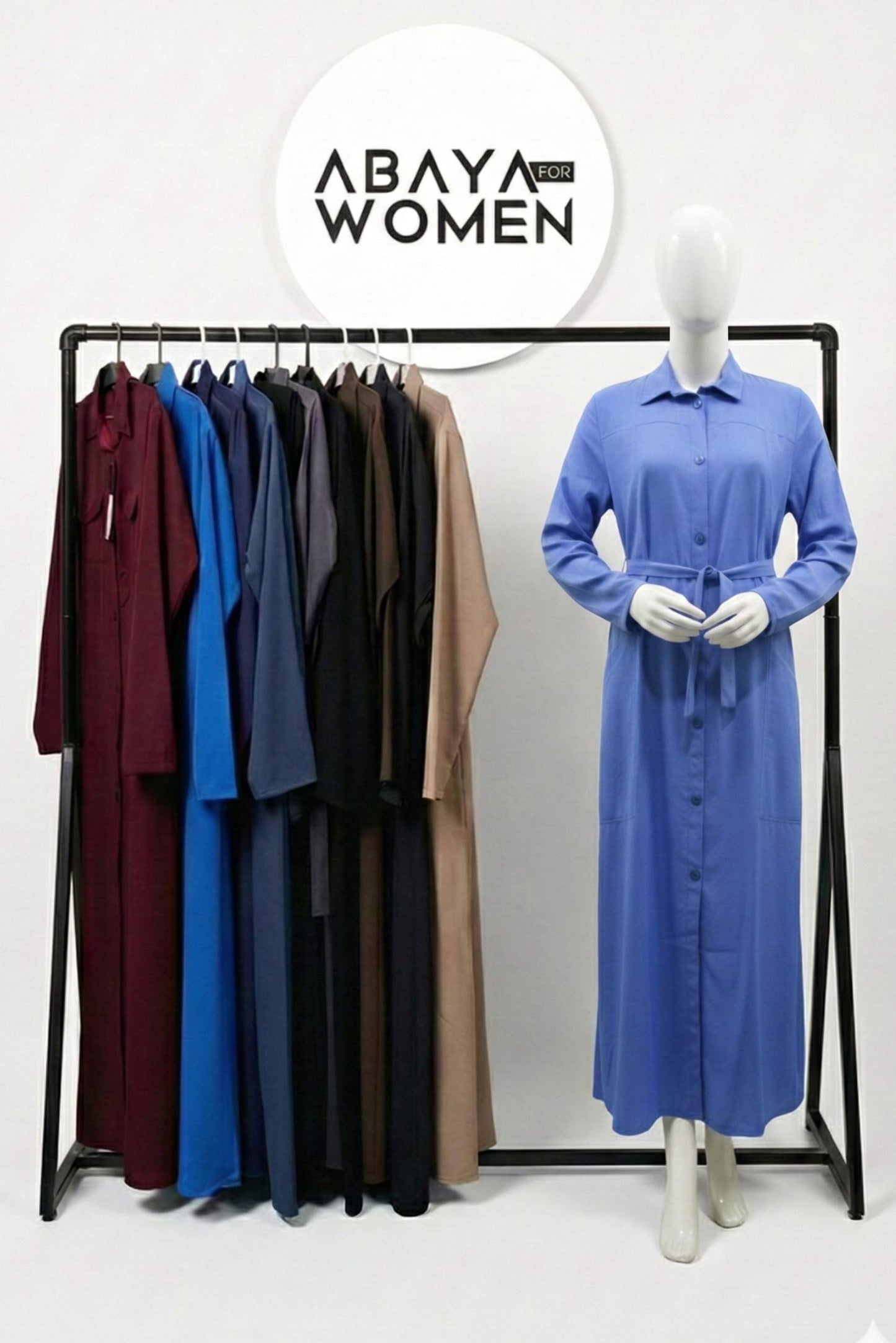 Denim Jeans Abaya Blue and Muilti colors Front Open