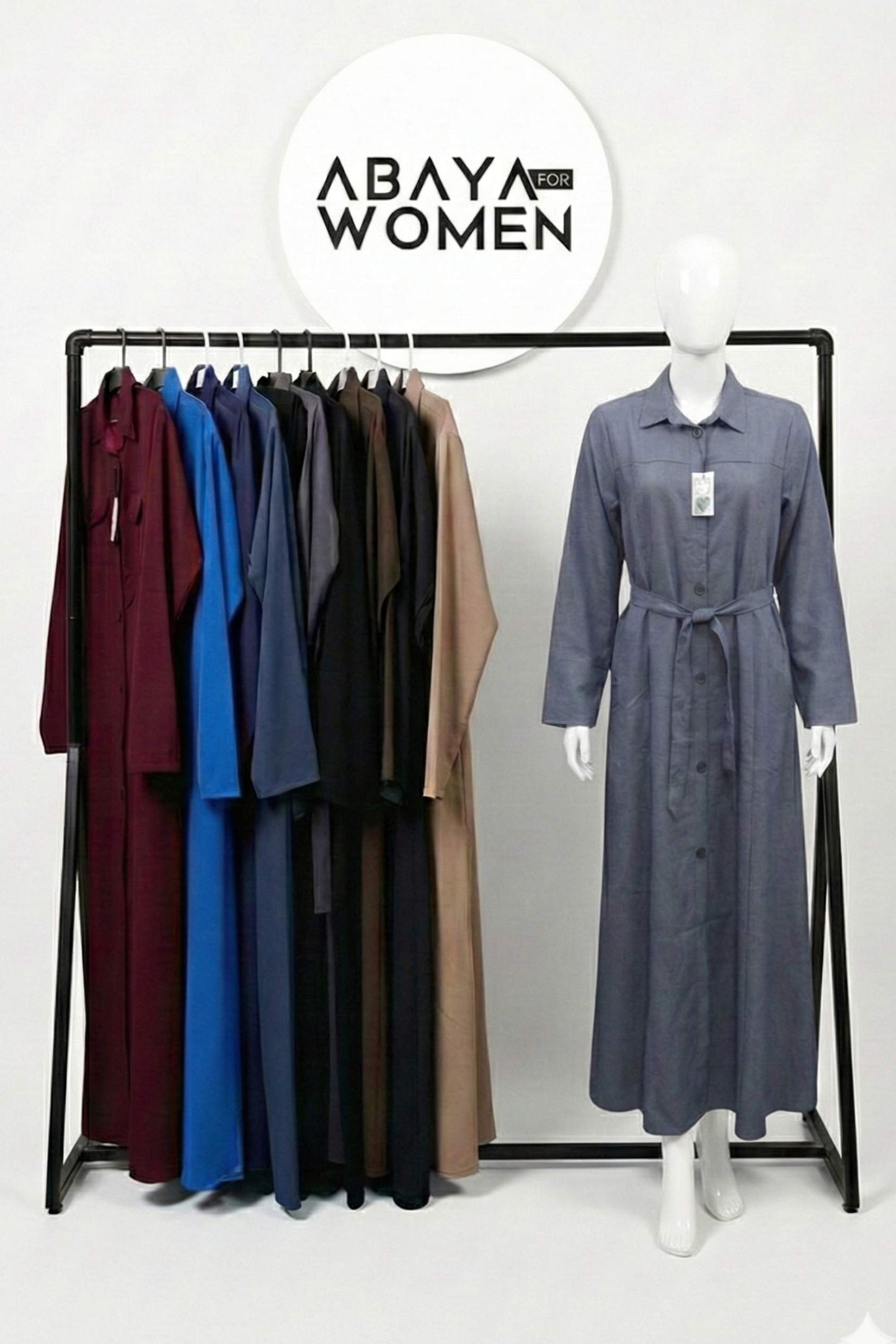 Denim Jeans Abaya Blue and Muilti colors Front Open