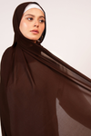 Leena Chiffon Hijab - Dark Brown
