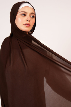 Buy Now Leena Chiffon Hijab - Dark Brown
