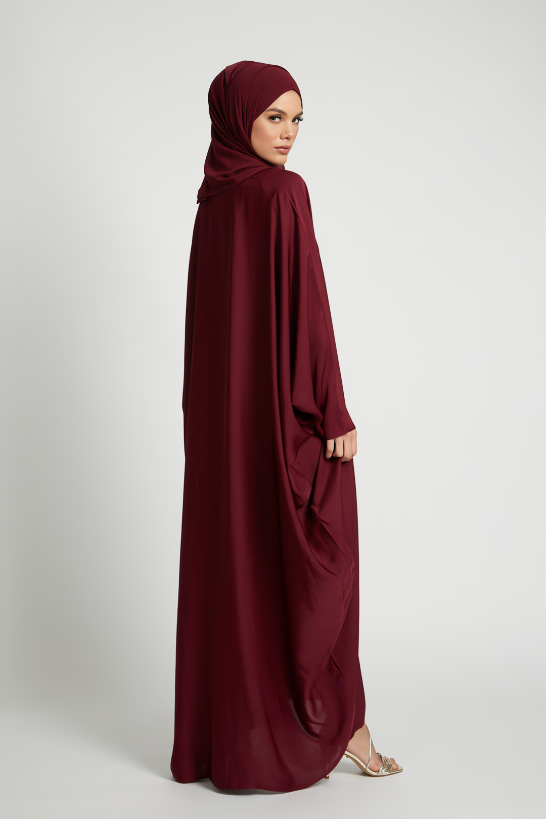 Buy Red Kaftan Abaya with lose size