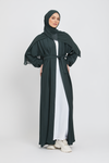 Buy Green Kimono Abaya With White Inner Slip Dress