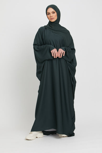 Buy Dark Green Abaya Kaftan Loose Size