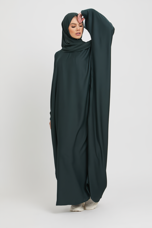 Buy Dark Green Abaya Kaftan Loose Size