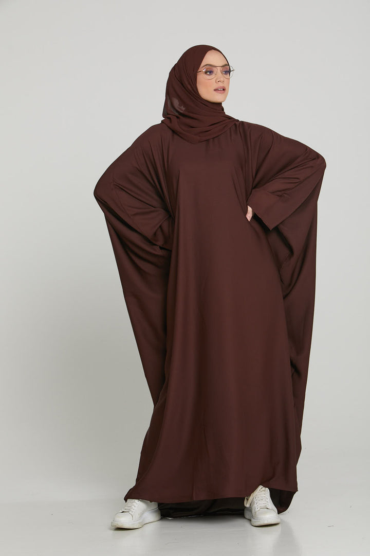 Buy Dark Brown Abaya Kaftan Butterfly Abaya