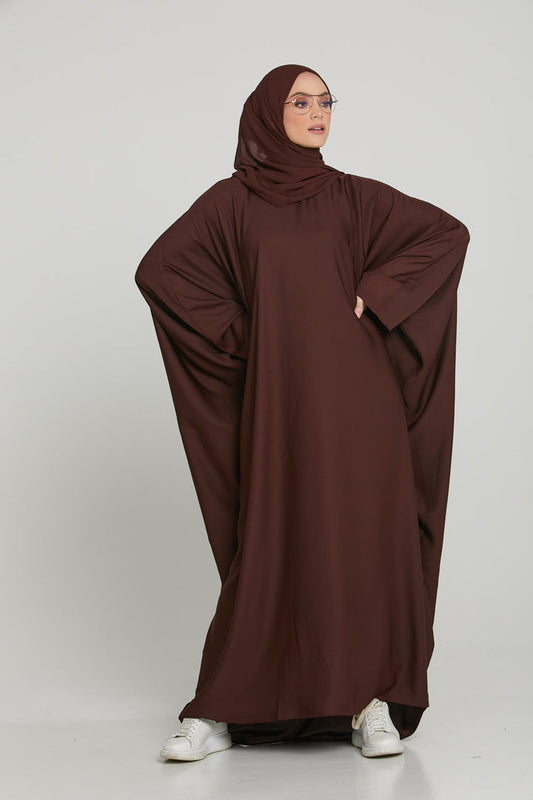 Buy Dark Brown Abaya Kaftan Butterfly Abaya