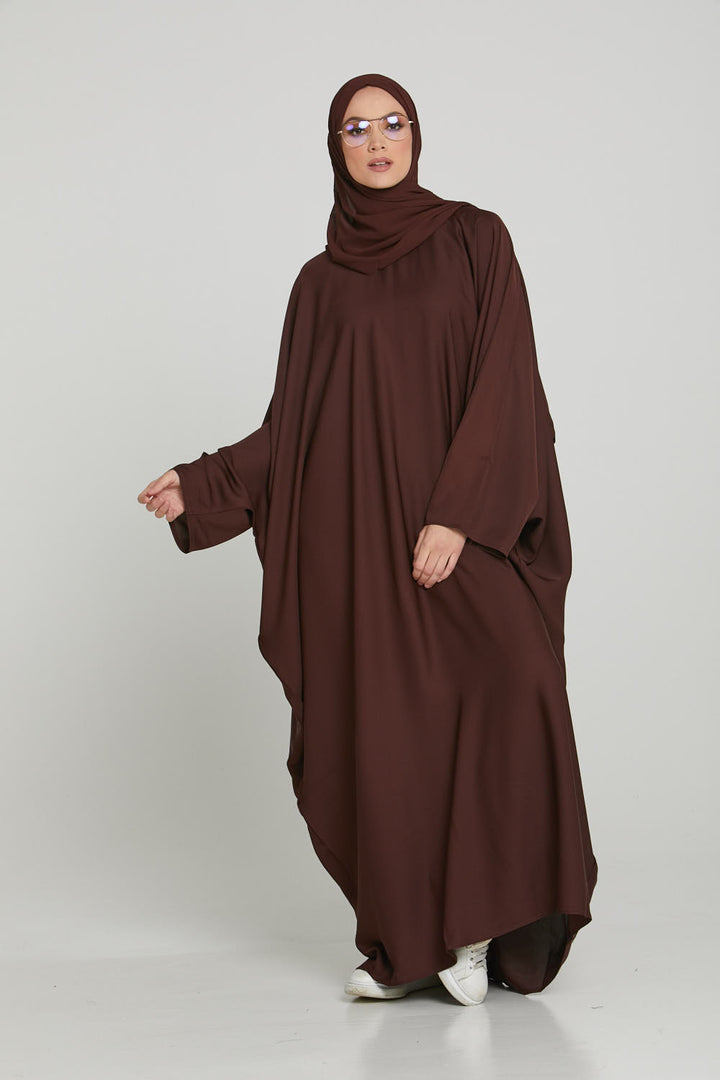 Buy Dark Brown Abaya Kaftan Butterfly Abaya