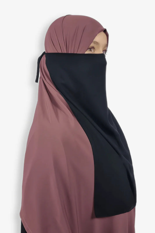 Buy Single Layer Niqab All Sizes Half Niqab Tie Back