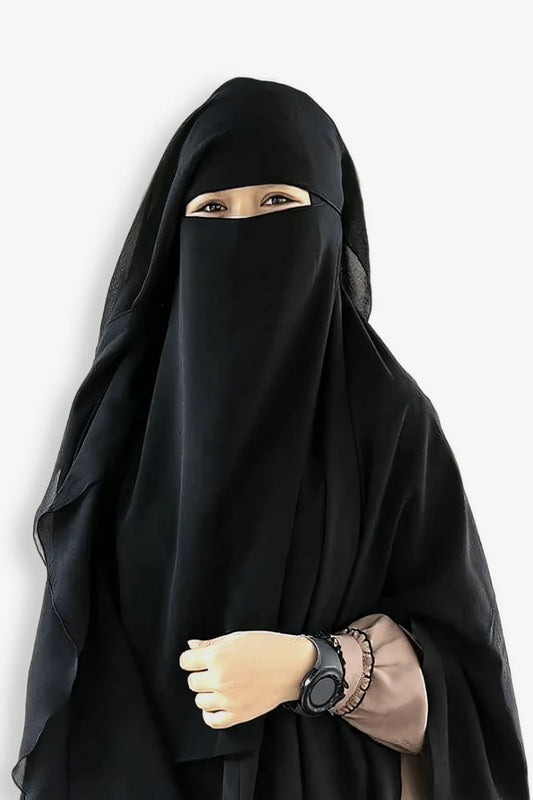 Buy Two Layer Niqab Stylish Medina Black