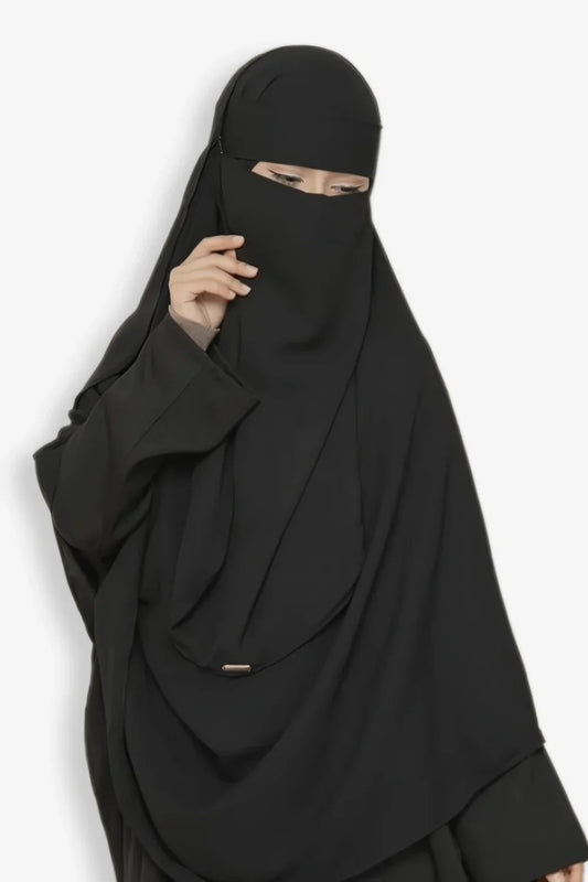 Buy One Layer Niqab Stylish Medina Black