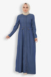 Shop Now Denim Jeans Abaya Blue Front Open Abaya For Women