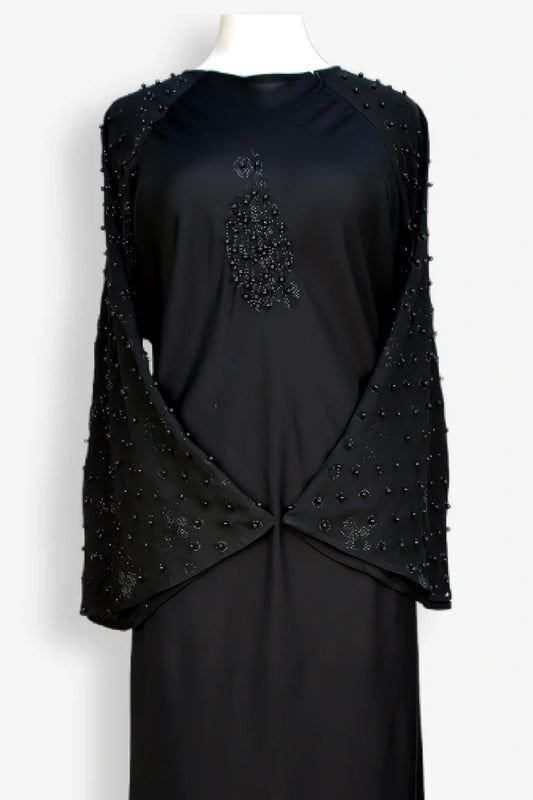 Shop Now Black Pearl Abaya 1600 Moti Work