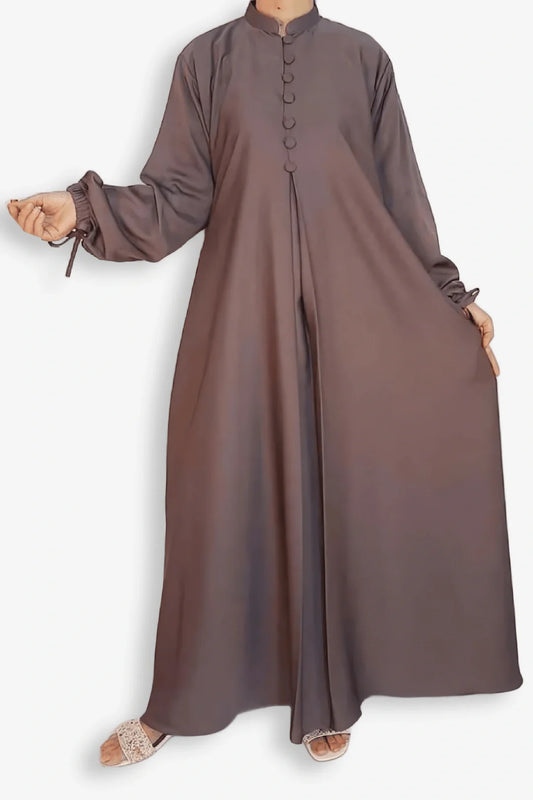 Buy Abaya Button Front With Digestible Elastic Cuffs