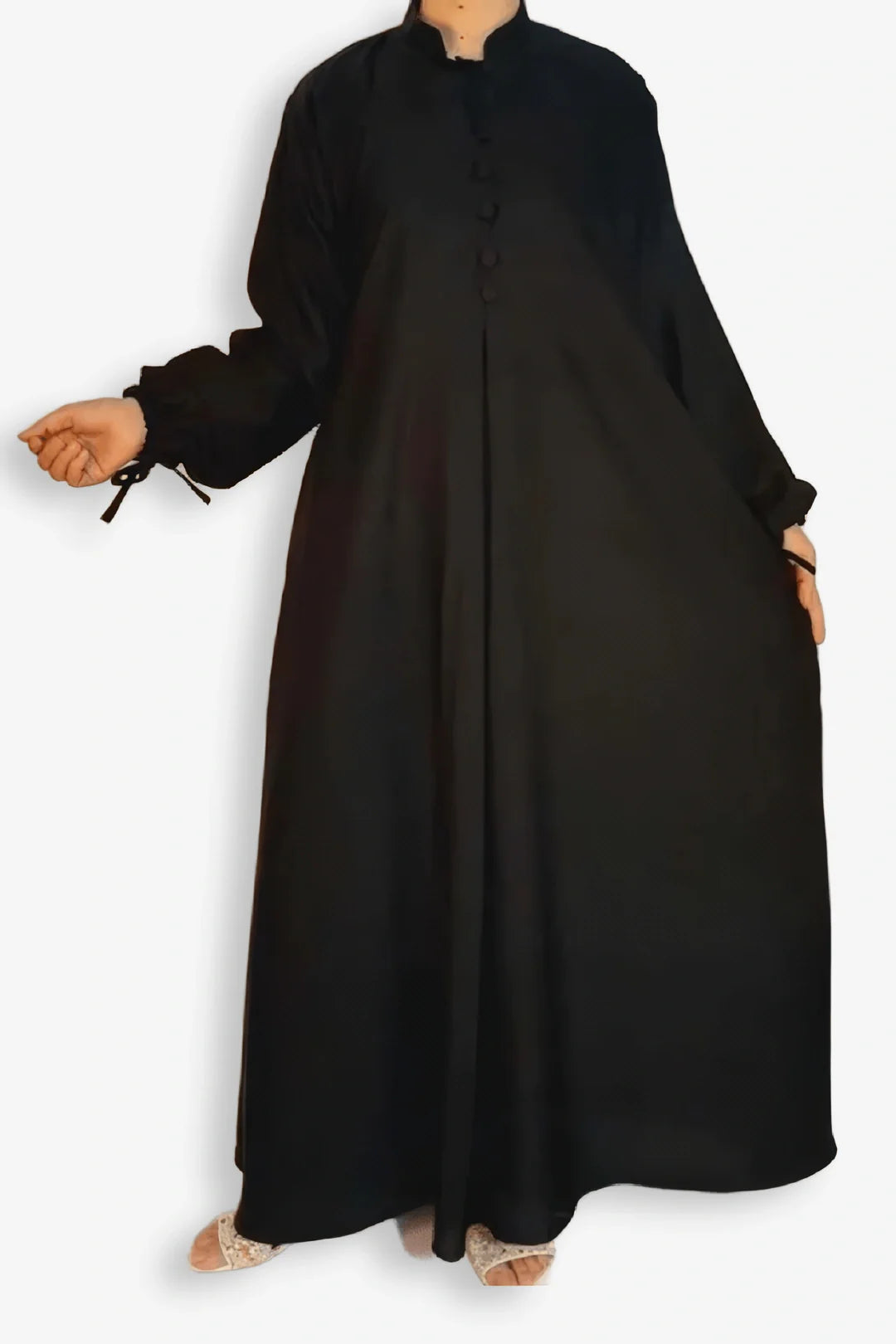 Buy Abaya Button Front With Digestible Elastic Cuffs
