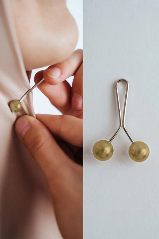 Stylish Turkish Hijab Pins – Pack of 6 premium hijab accessories, inspired by Turkish craftsmanship, perfect for abaya and modest fashion styling.