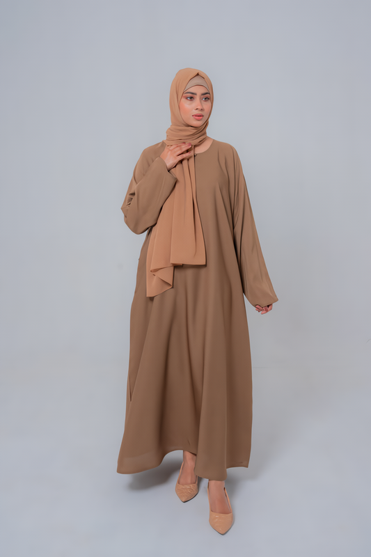 Buy Now The Basic Simple Beige Abaya