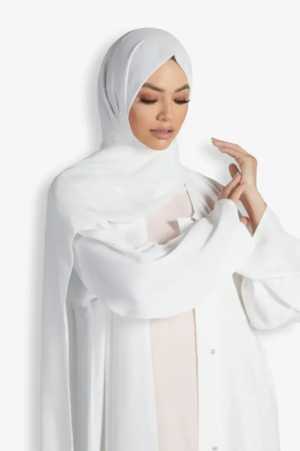Hijab Georgette White