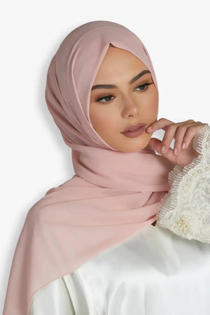Buy Now Georgette Chiffon Hijab Rose Dust