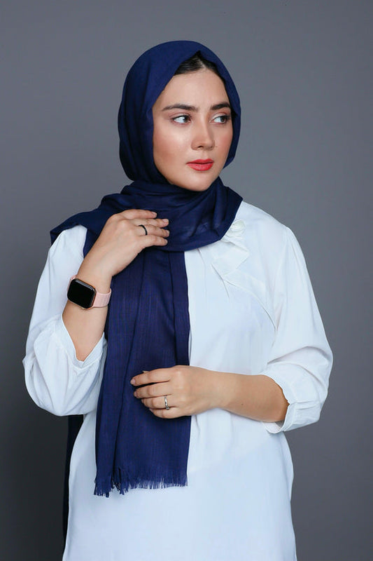 Buy Now Turkish Viscose Hijab in Navy Blue