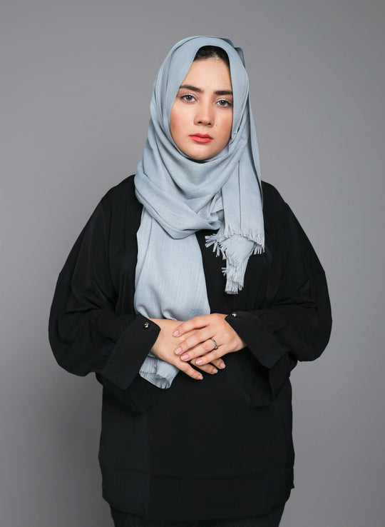 Buy Now Turkish Viscose Hijab in Sleek Steel Grey