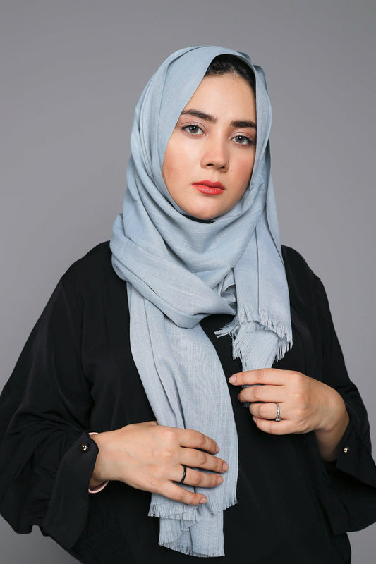 Buy Now Turkish Viscose Hijab in Sleek Steel Grey